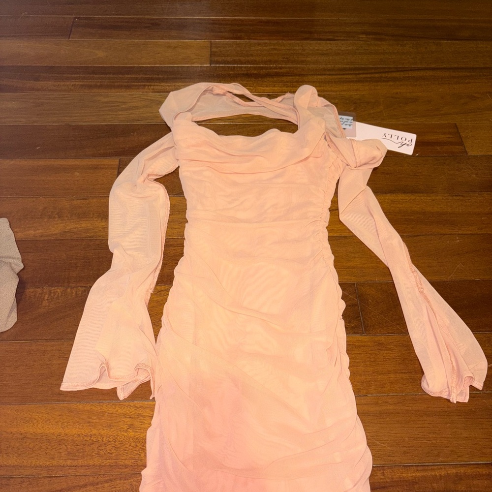 Oh Polly Blush Long Sleeve Dress - Picture 2 of 5